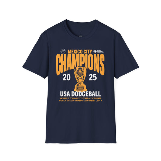 Unisex Mexico City Champions 2025 T-Shirt | Team USA Dodgeball Tournament Tee